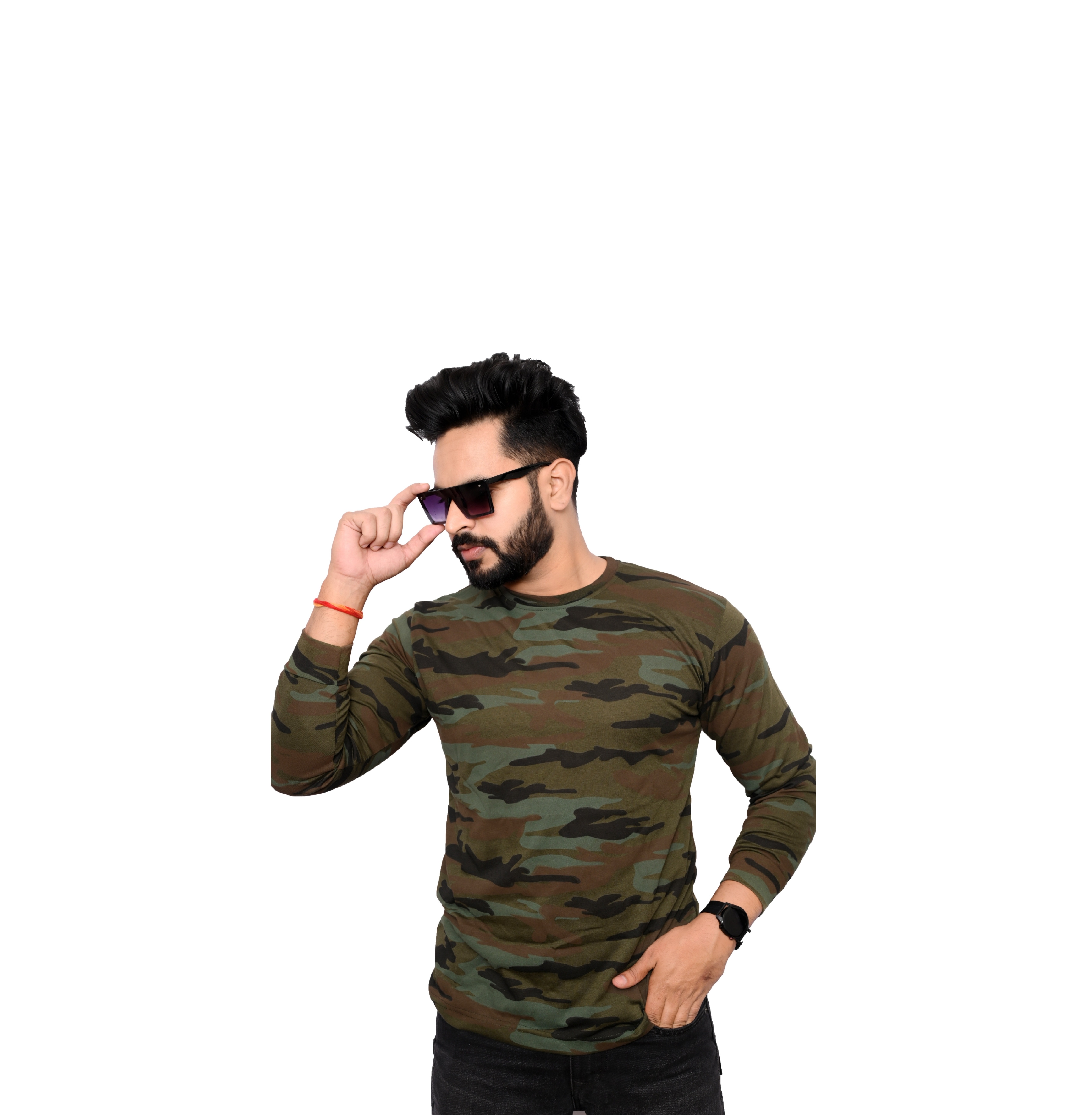 Camouflage Yodha Print Long Sleeve T-Shirt