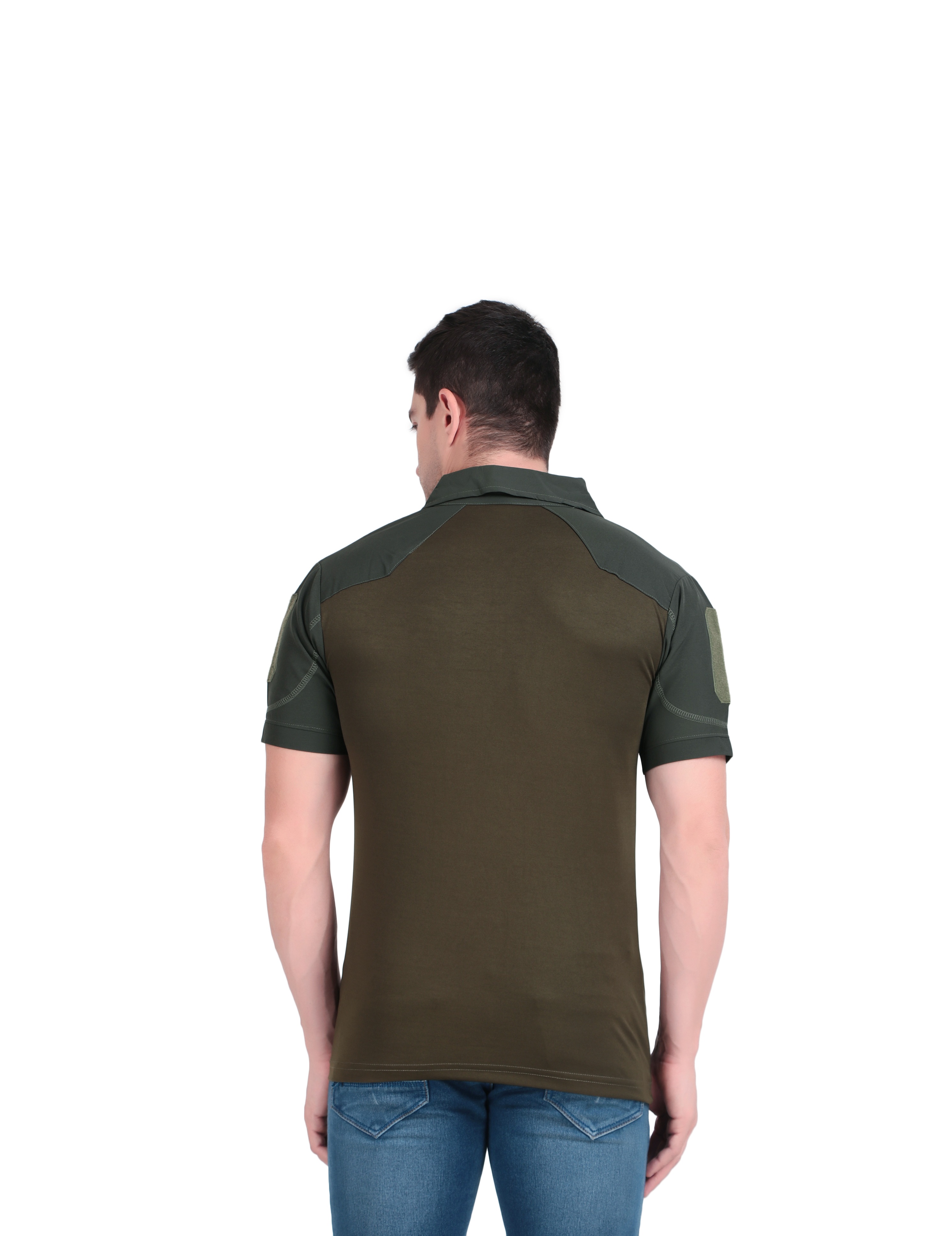 Men's olive green polo shirt