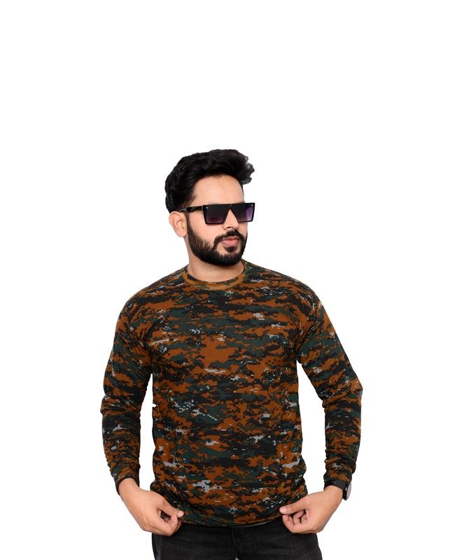 Men's Camouflage  Cobra Print Long Sleeve T-Shirt