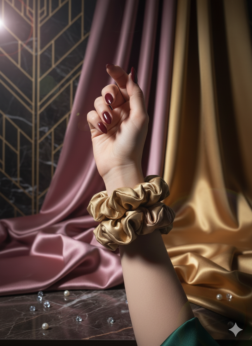 Satin Hair Scrunchies Set