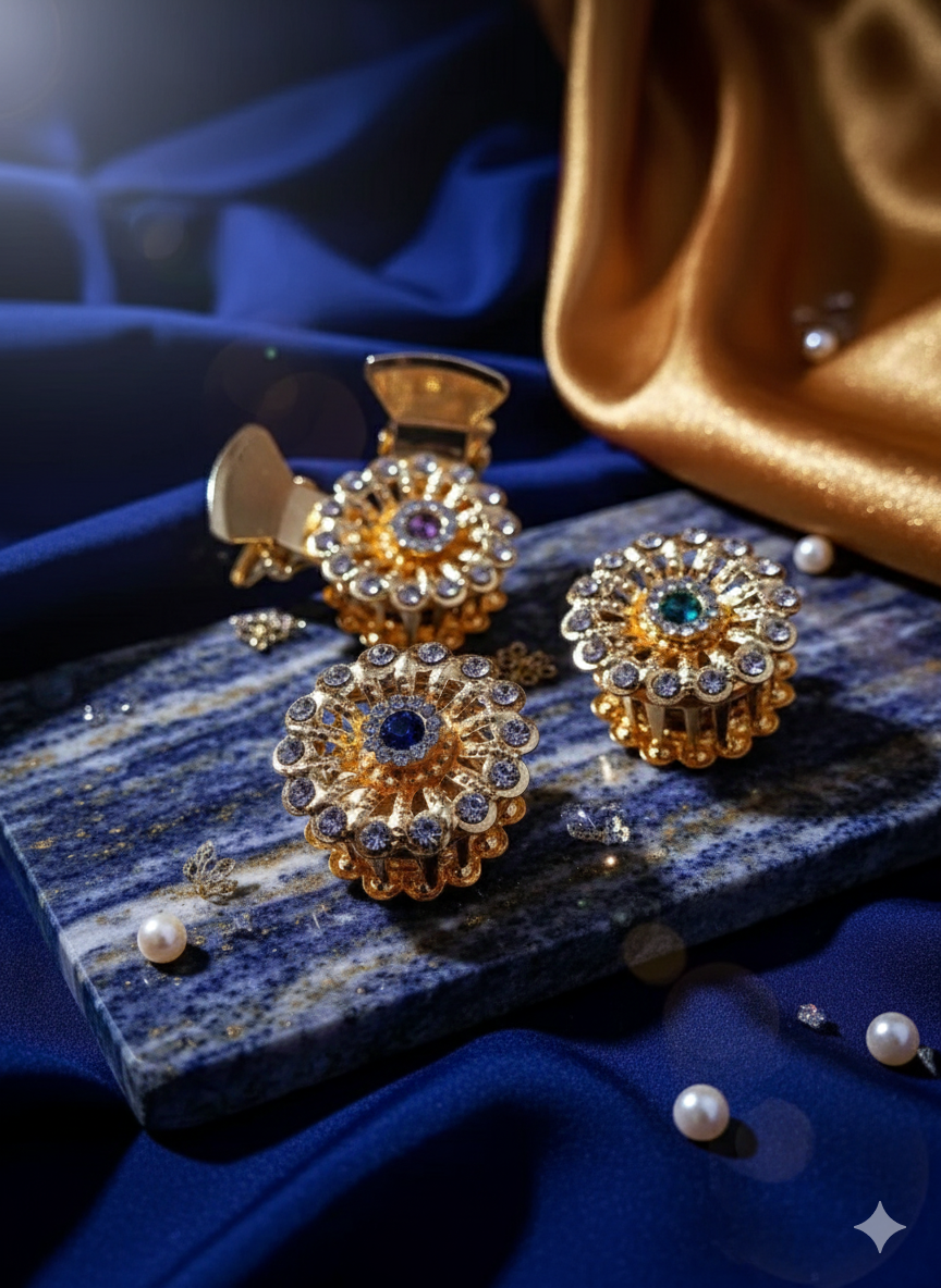 Gold-plated decorative hair clips