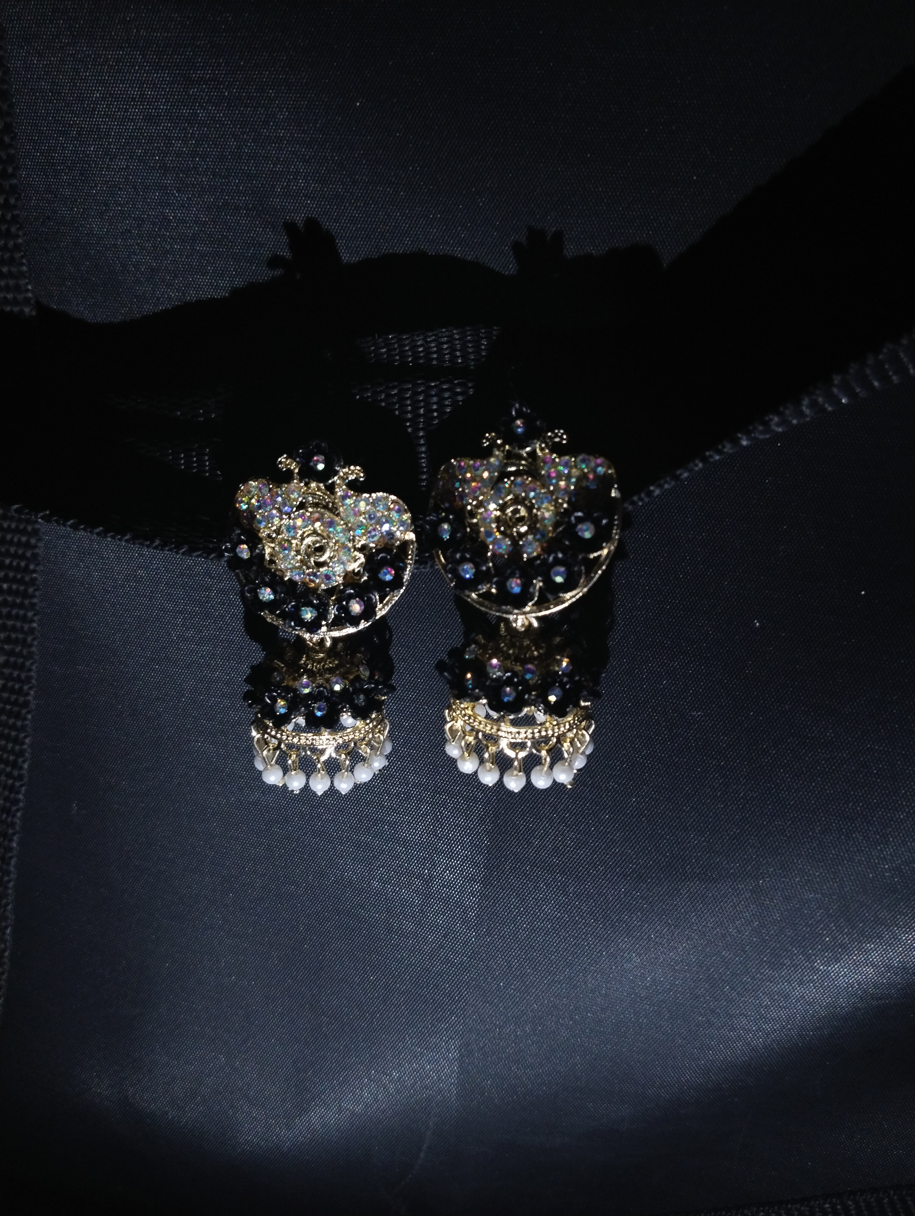  Black and Gold Earrings Jhumka 