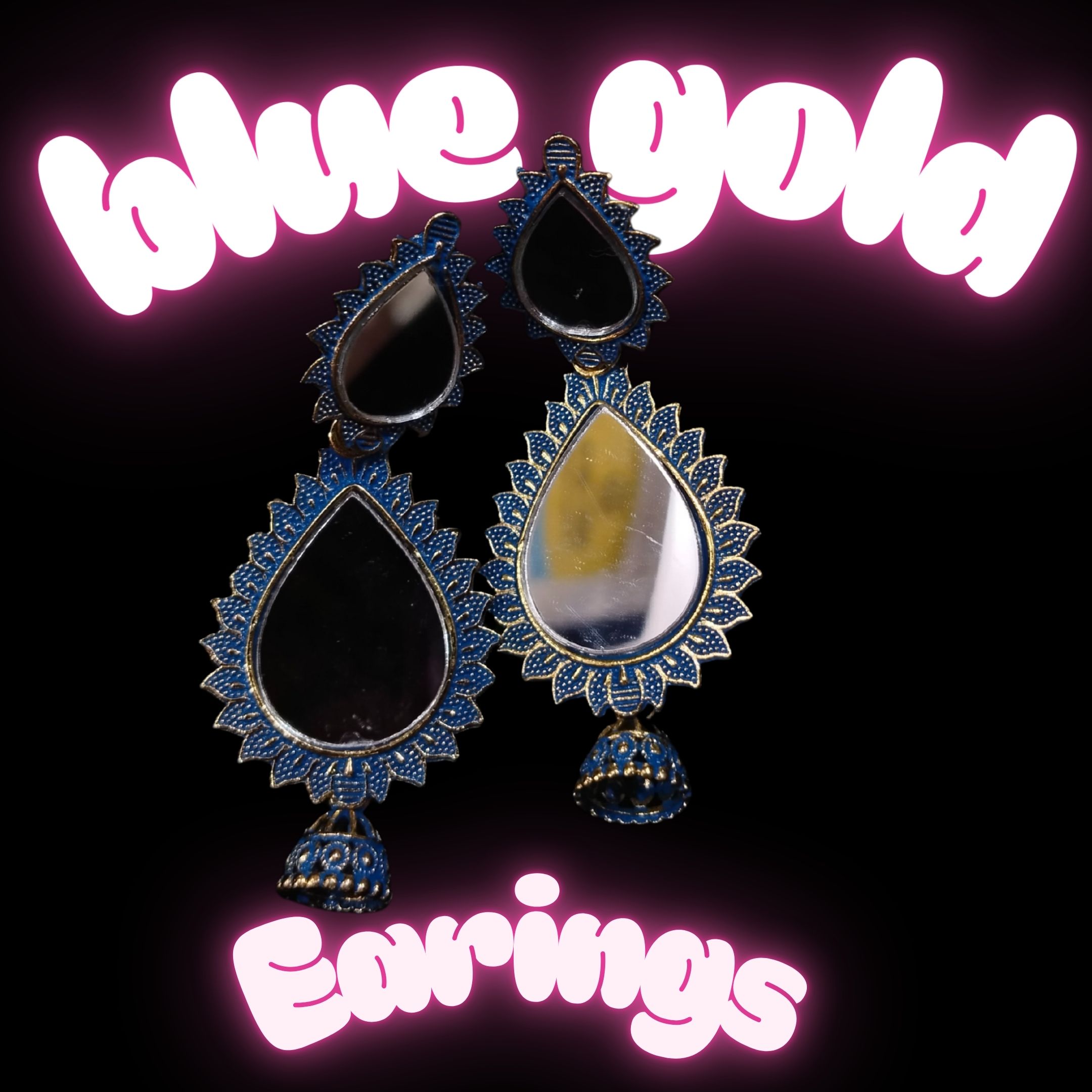 Blue Gold Earrings for wifey material