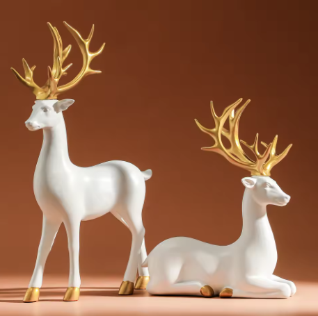 Elegant Deer Figurines Set