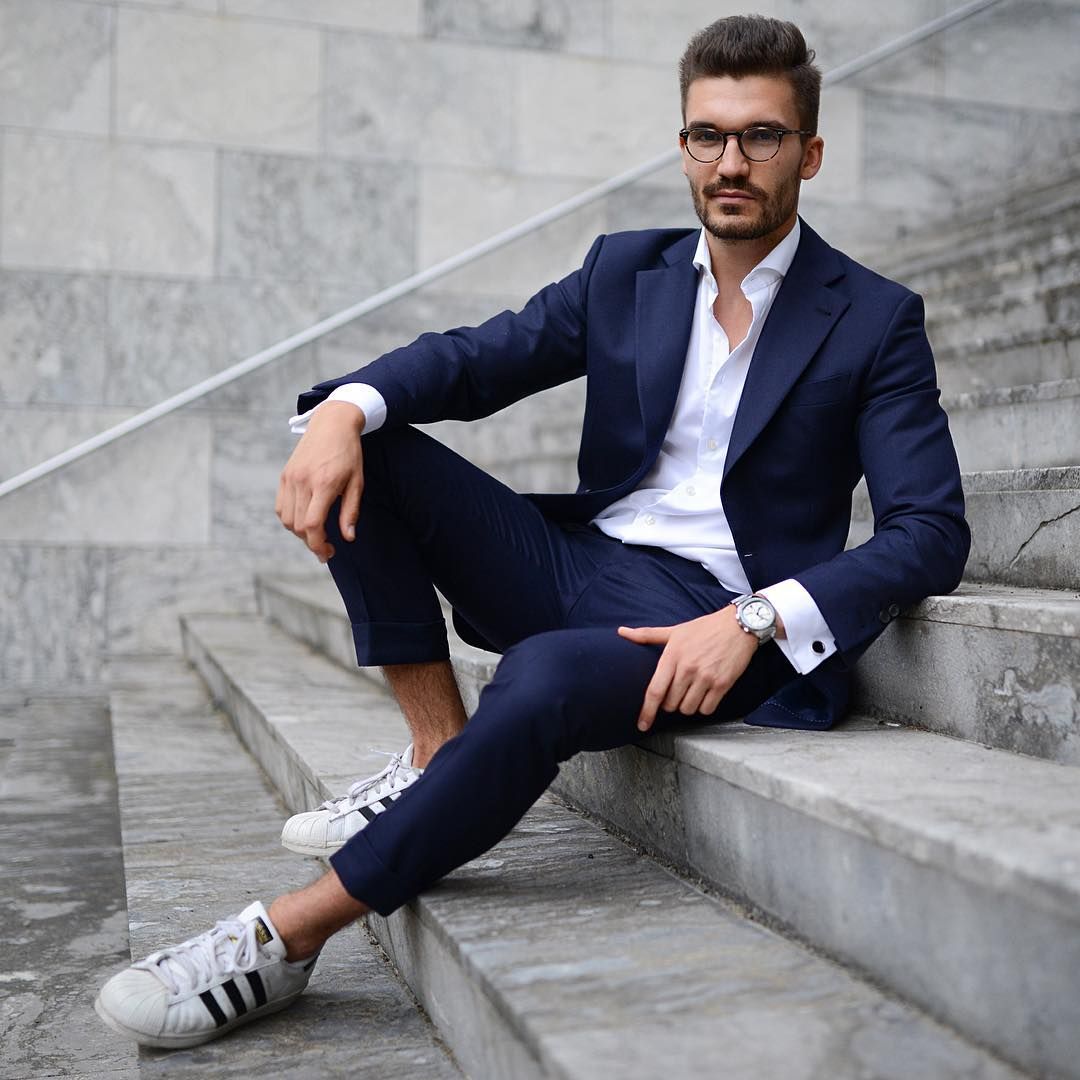 Modern Navy Blue Suit