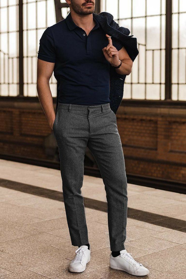 Men's Slim Fit Gray Trousers