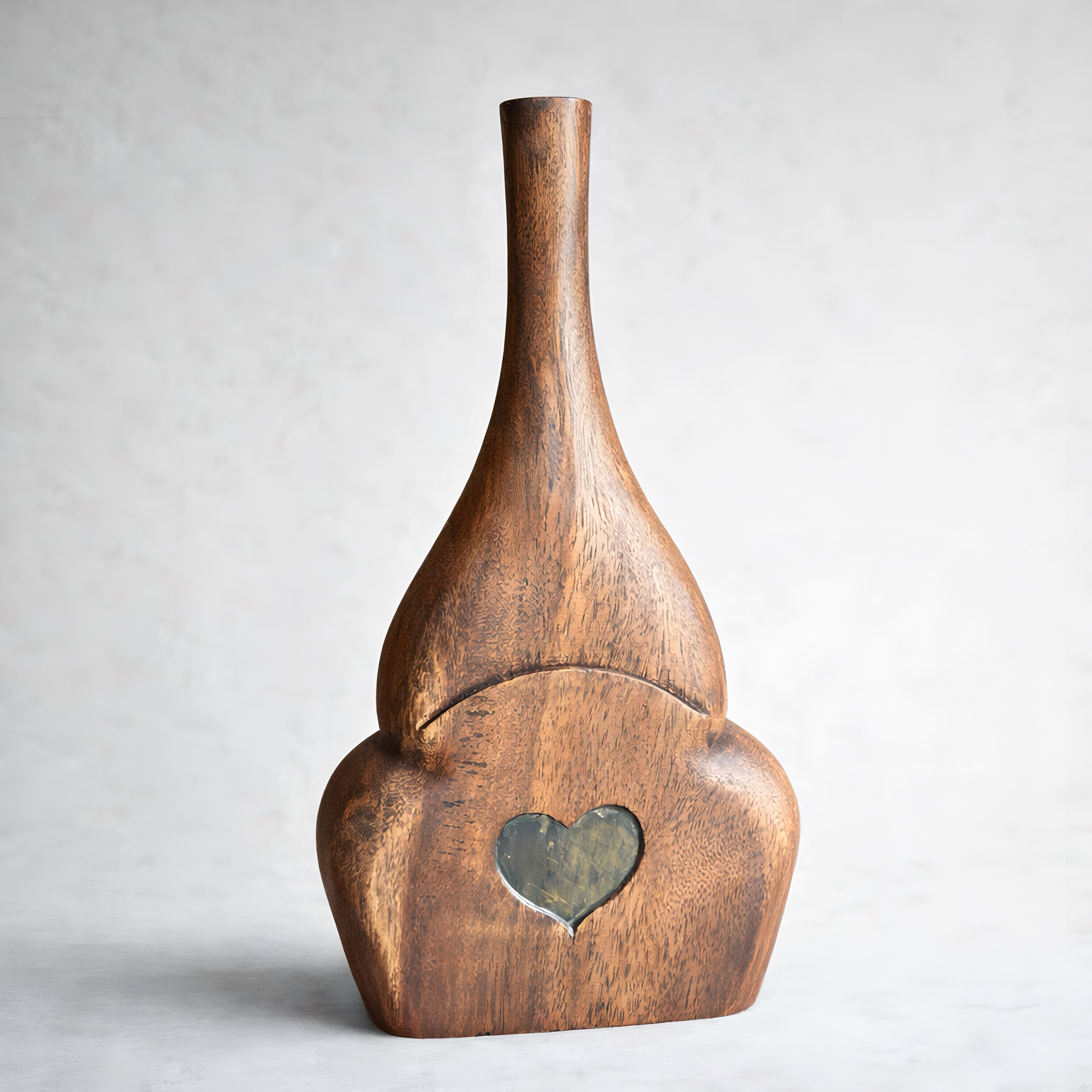 Wooden Heart Vase