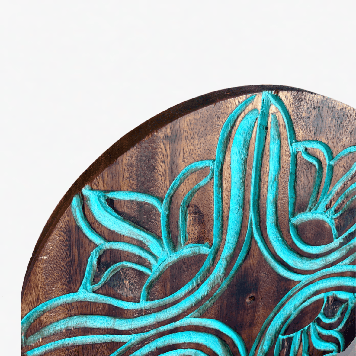 Carved Wooden Scroll Disc