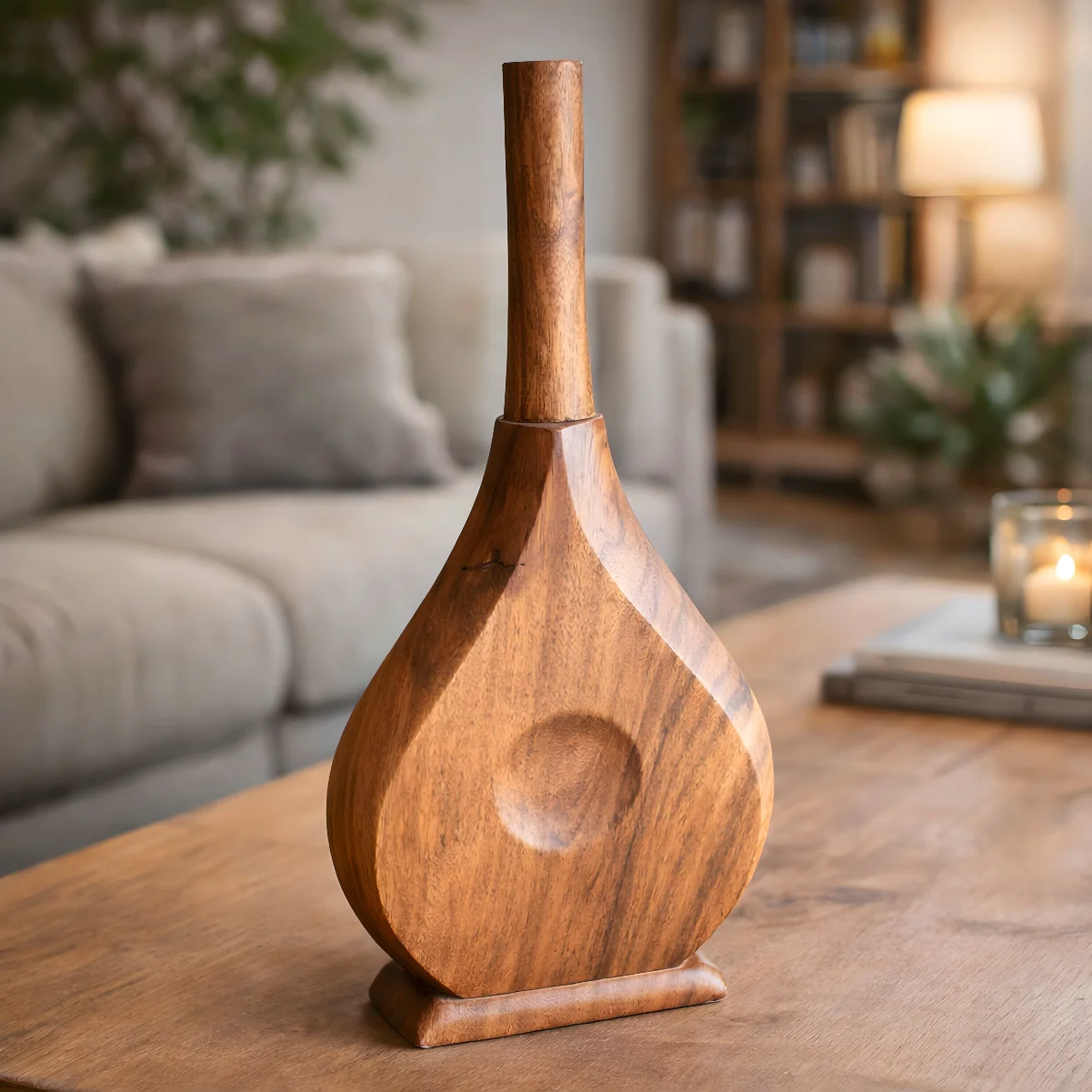 Droplet Base Wooden Vase