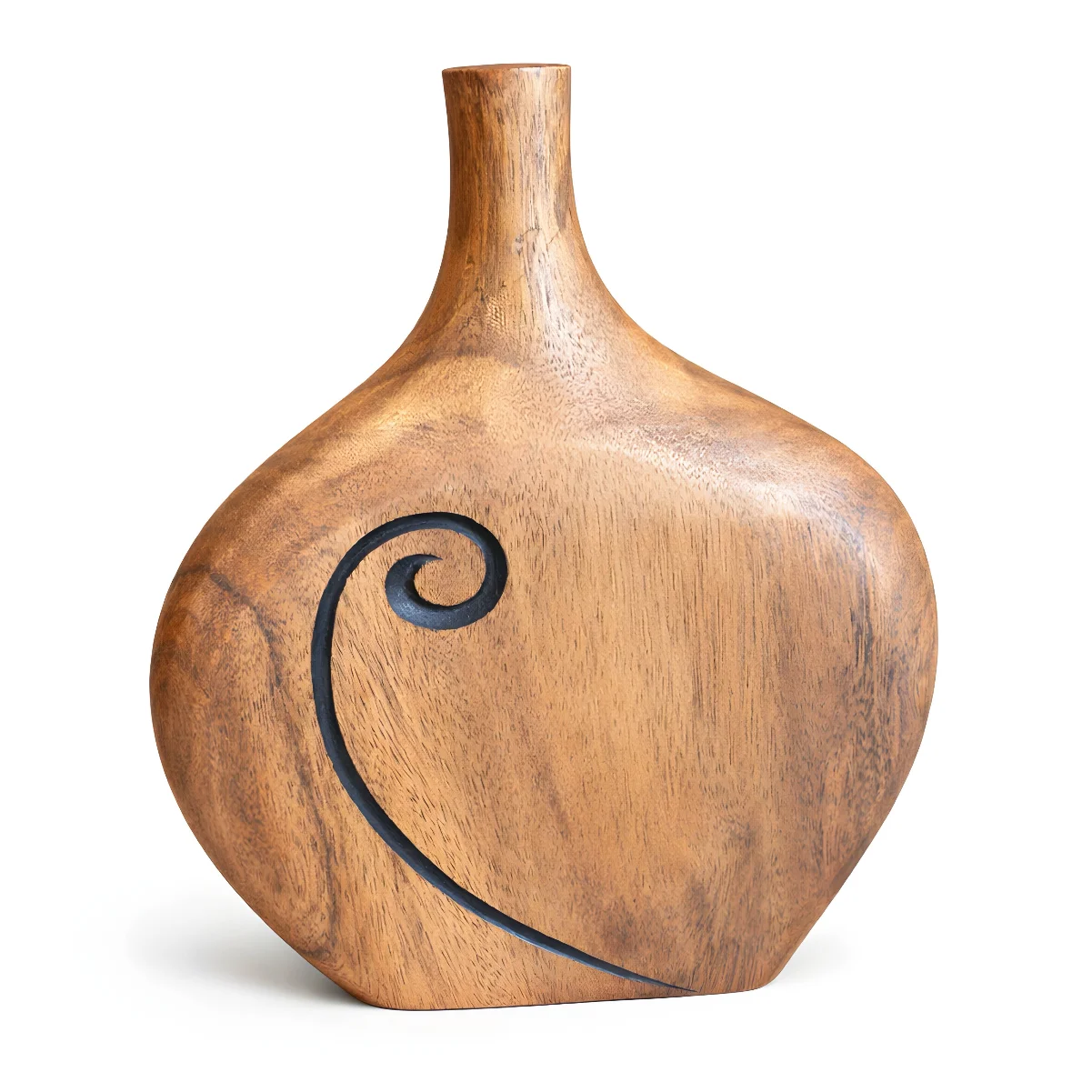 Minimal Curve Wooden vase