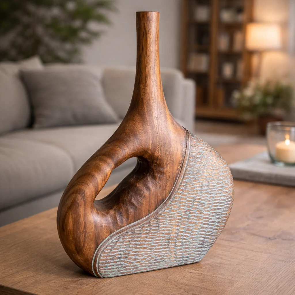 Dual Texture Driftwood Vase