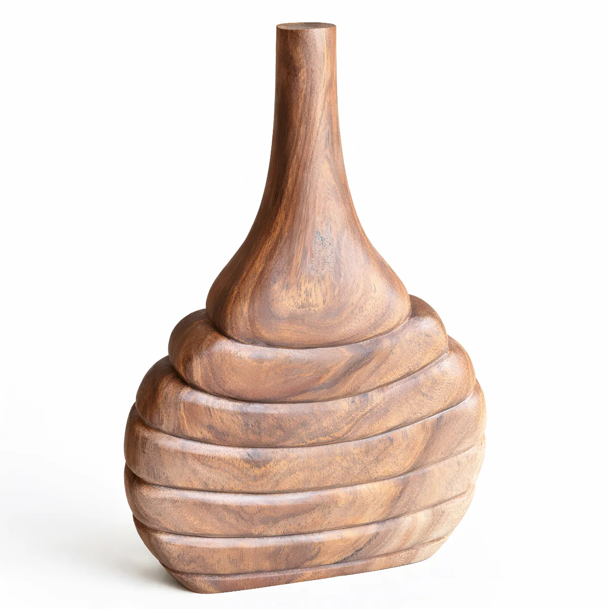 Layered Form Wooden Vase