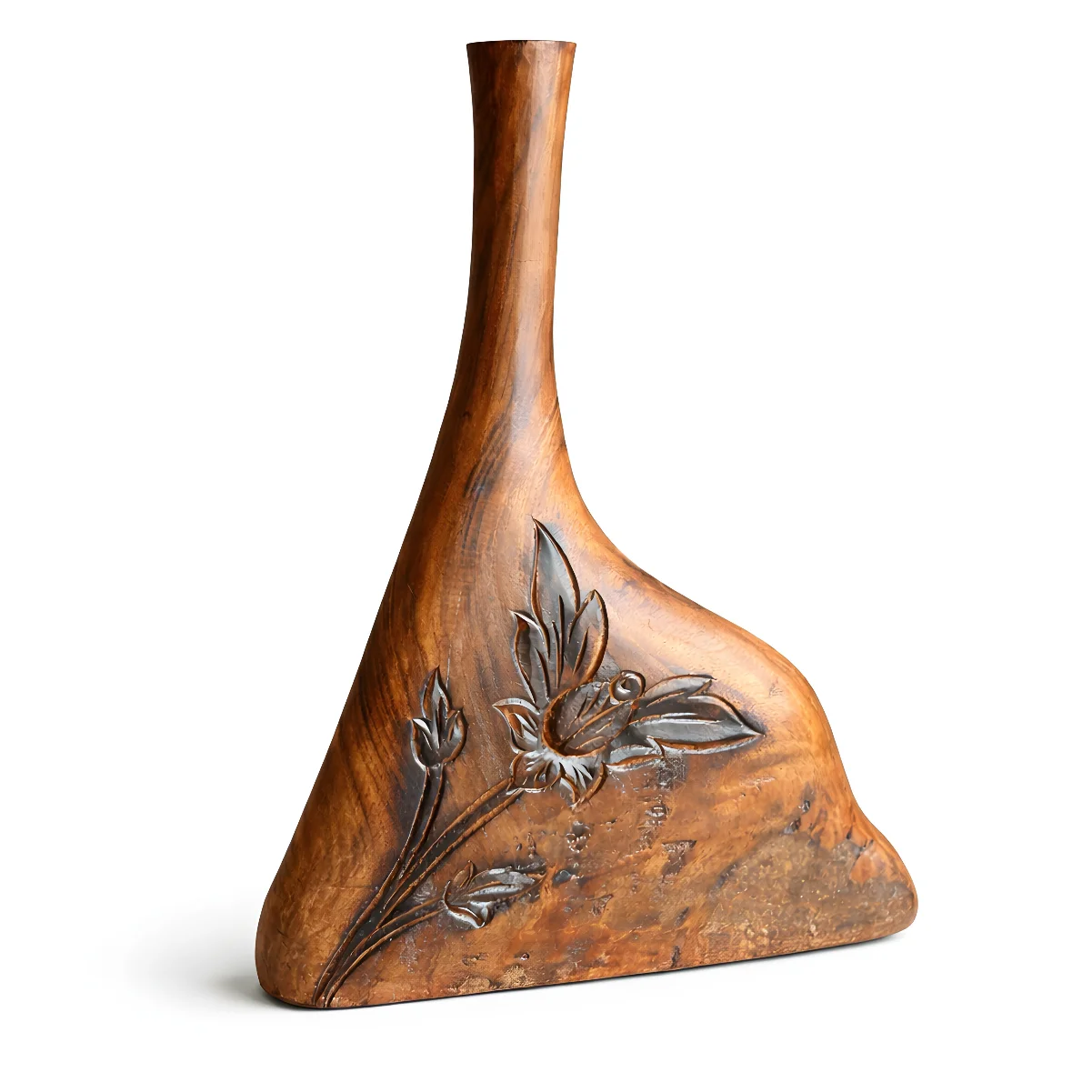 Bloom Crest Wooden Vase