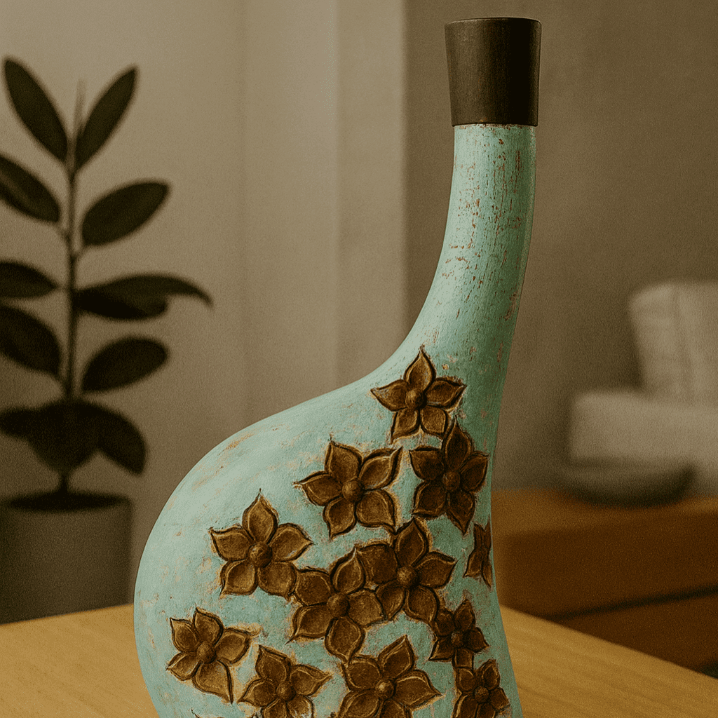 Floral Embossed Decorative Vase