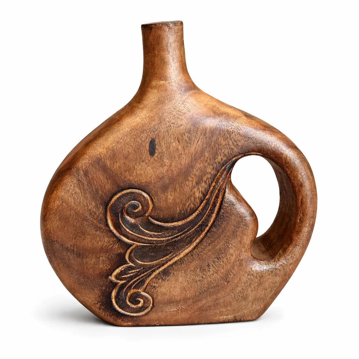 Diagonal Accent Wooden vase