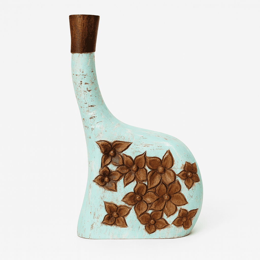 Floral Embossed Decorative Vase
