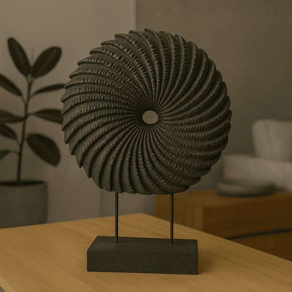 Spiral Wooden Disc Sculpture