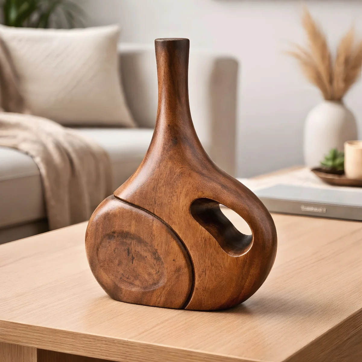 Orb Flow Wooden Vase