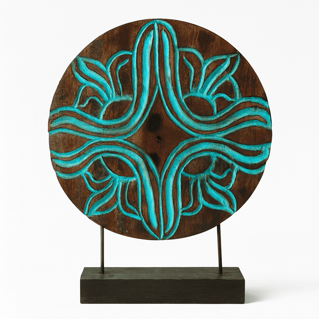 Carved Wooden Scroll Disc