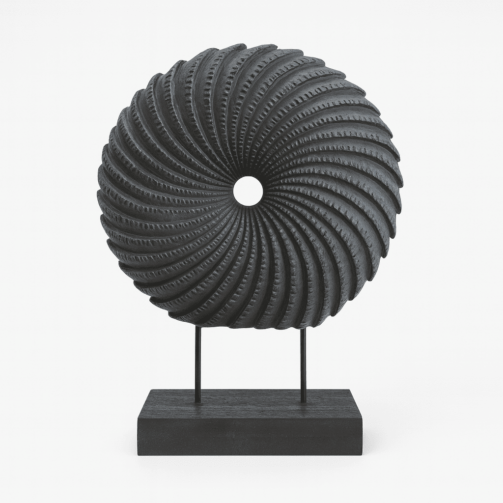 Spiral Wooden Disc Sculpture