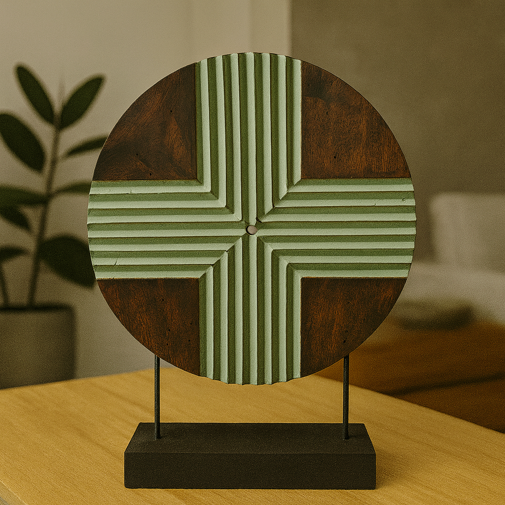 Wooden Tribal Shield Stand