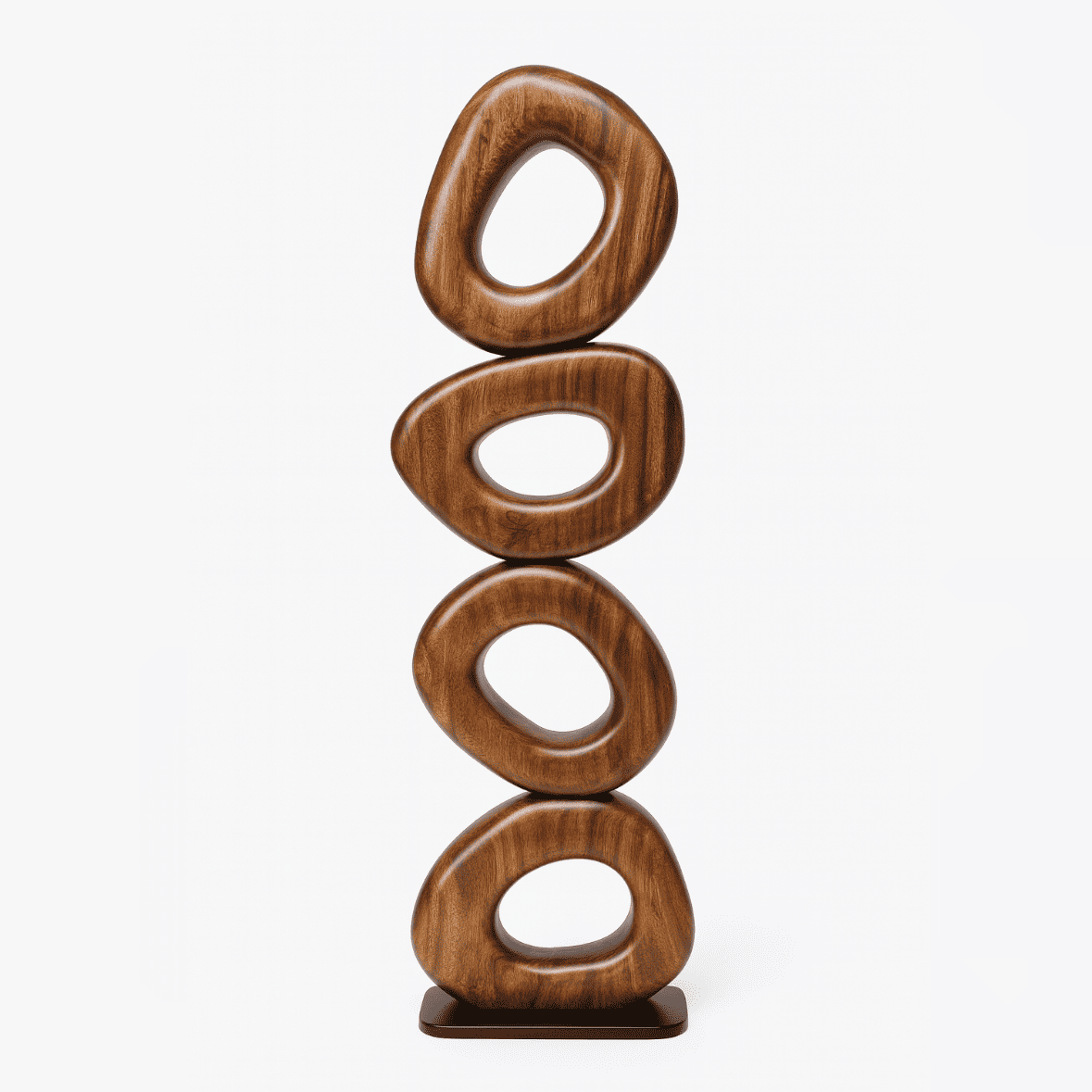 Stacked Wooden Ring Sculpture