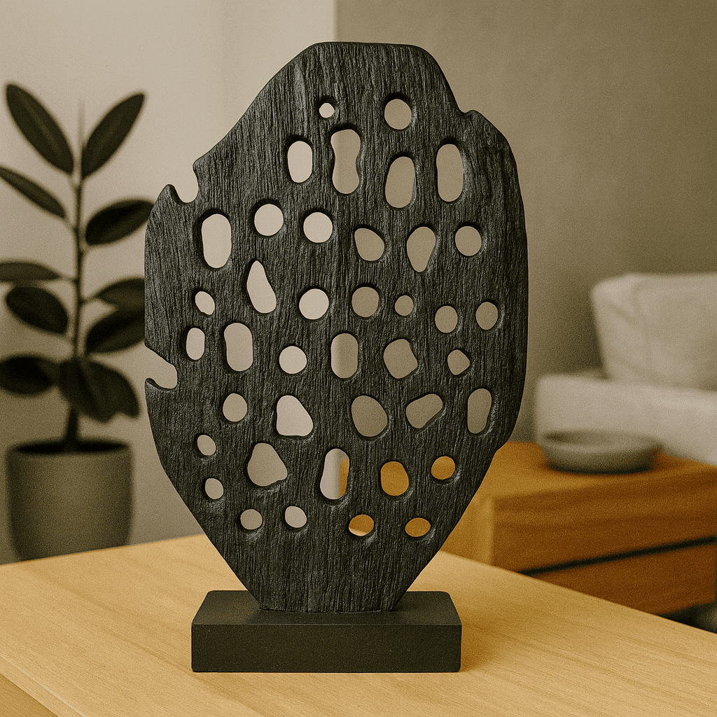 Abstract Wooden Cutout Sculpture