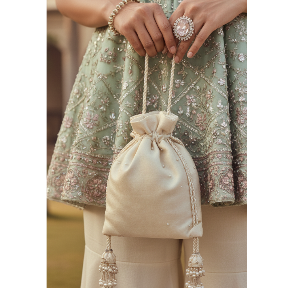 Embroidered Peplum Top with Flared Palazzo Set