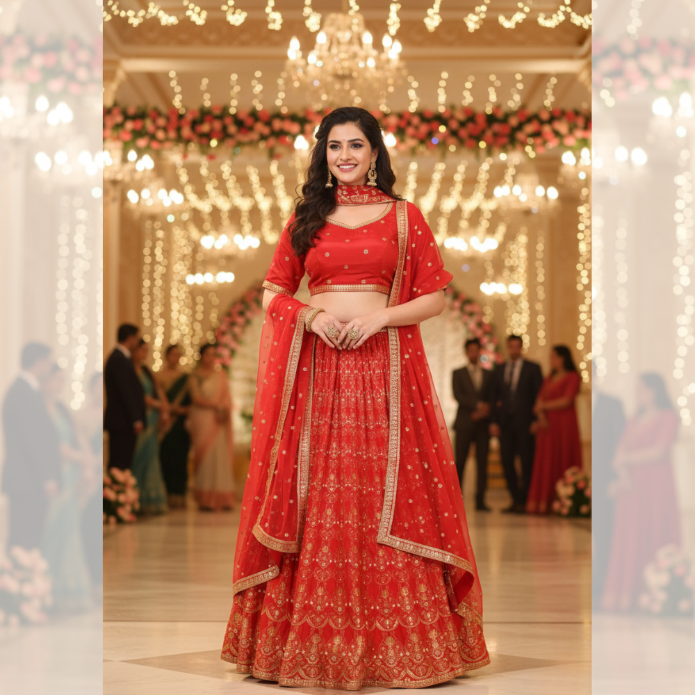 Traditional Red Bridal Lehenga