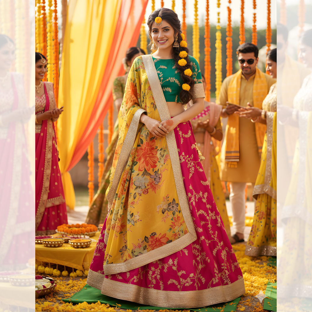 Vibrant Embroidered Lehenga Choli Set