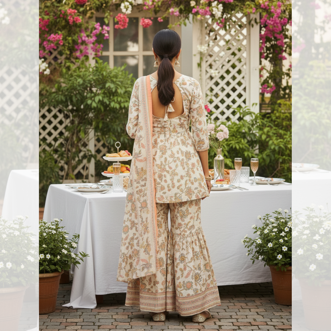 Floral Printed Ethnic Outfit