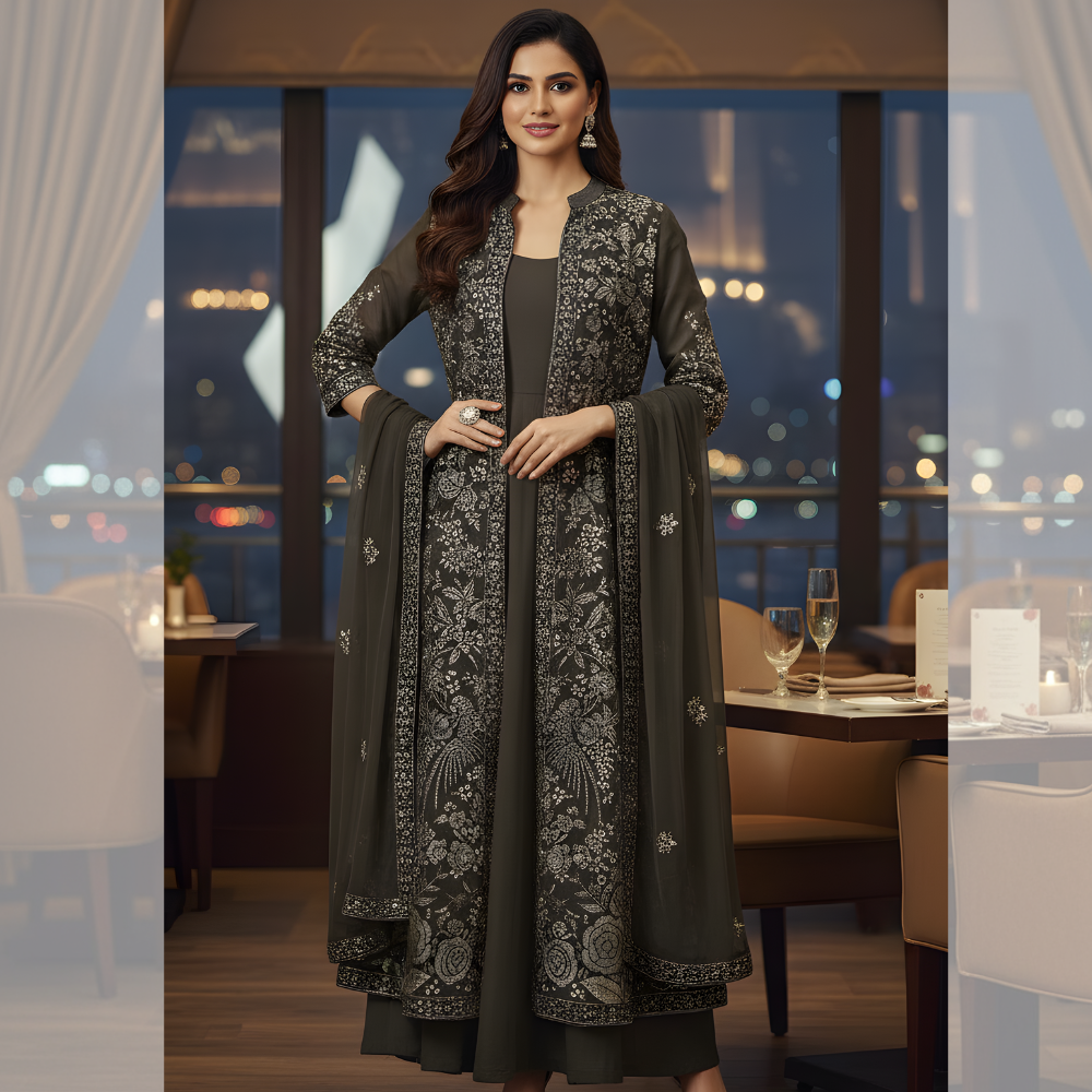 Elegant Embroidered Long Dress