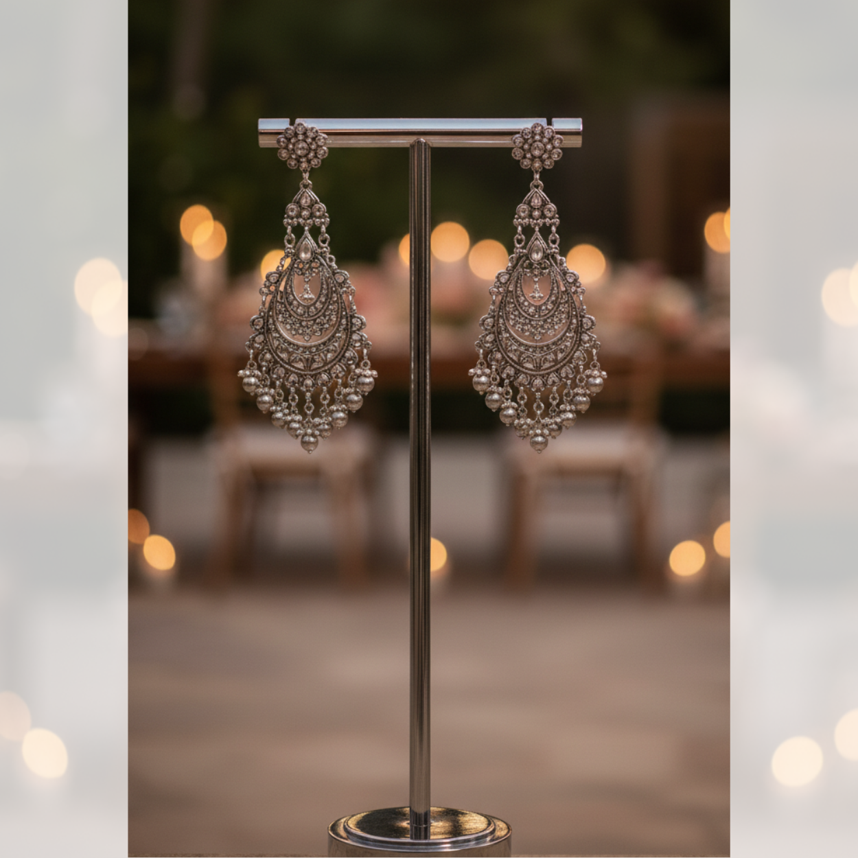 Embroidered Anarkali Gown & Embellished Accessories