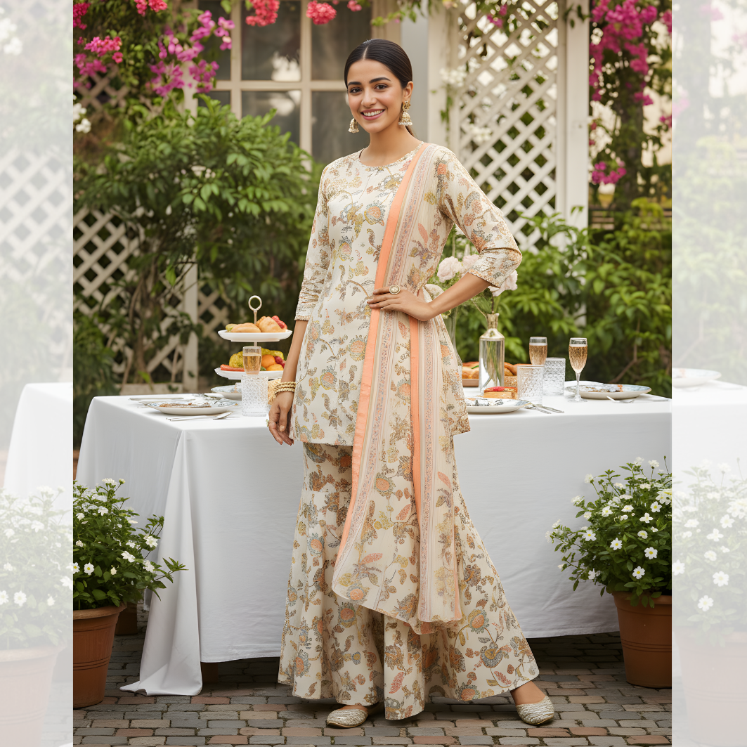 Floral Printed Ethnic Outfit