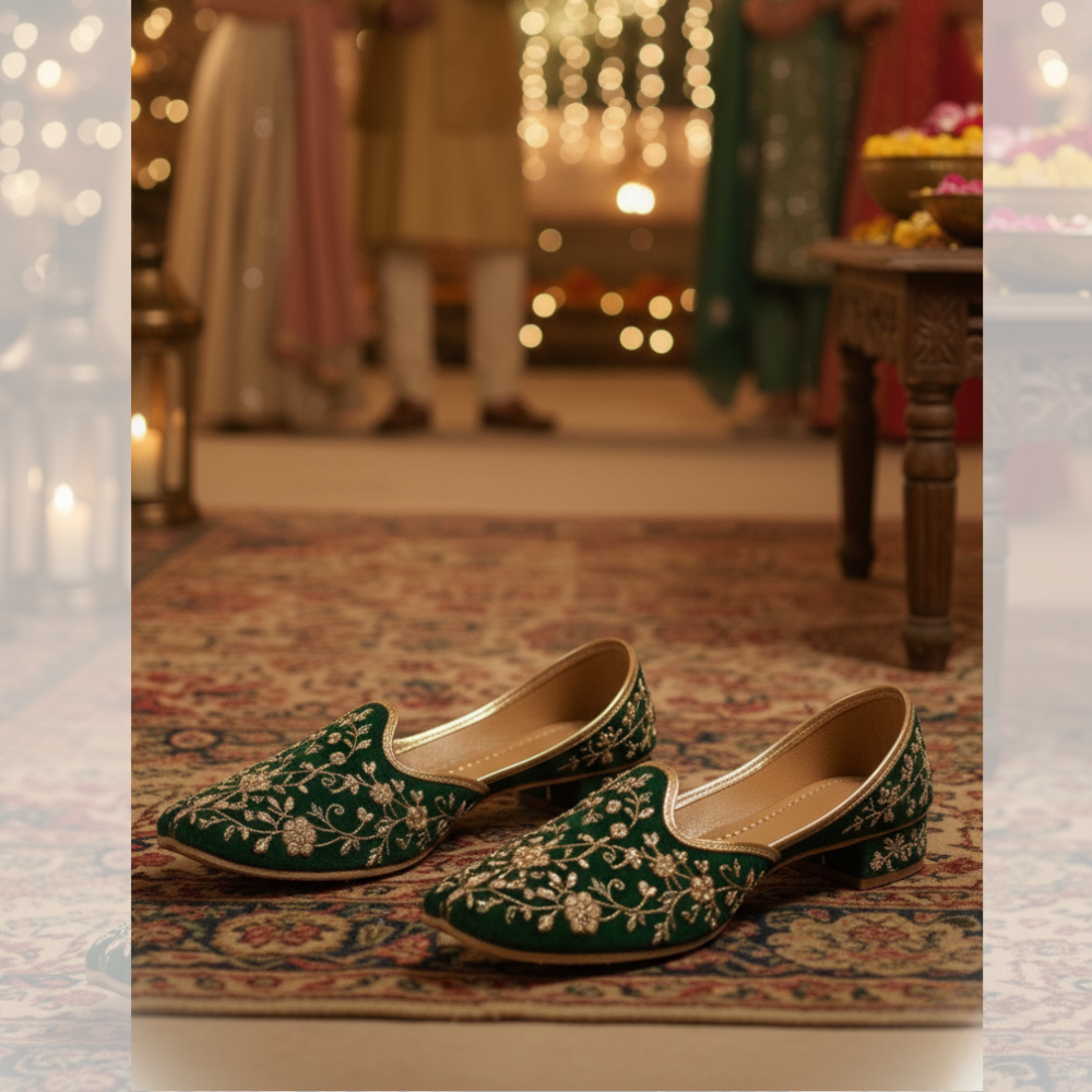 Emerald Green Embroidered Kurta Set