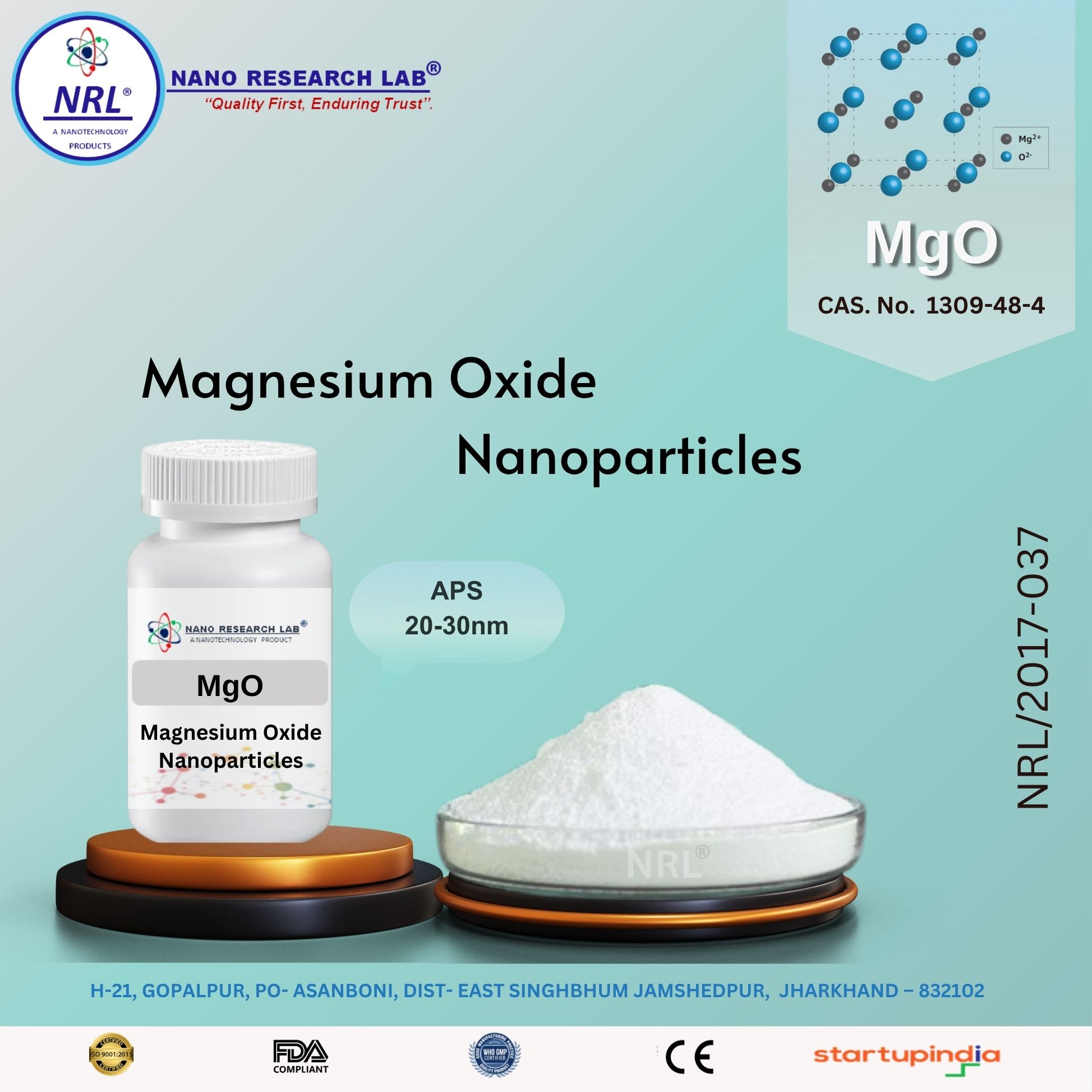 Magnesium Oxide Nanopowder/Nanopowder (MgO, 20-30 nm, 99.5%)