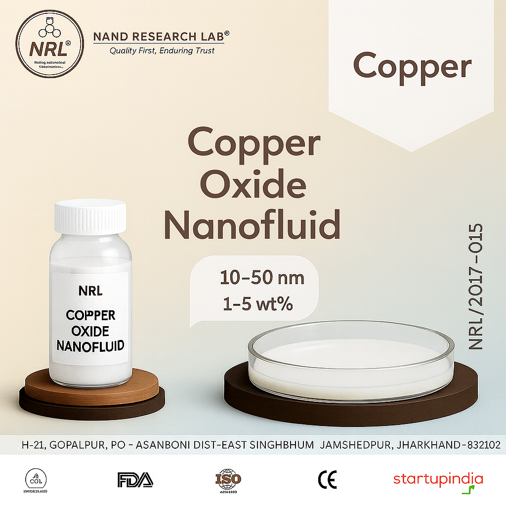 Copper Oxide Nanofluid (CuO, 10–50 nm, 1–5 wt%)