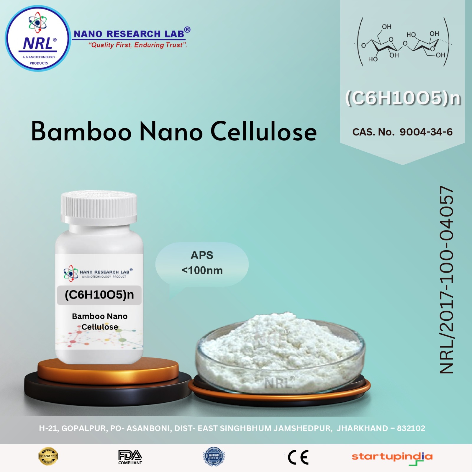 Bamboo Nano Cellulose (BNC) Nanopowder (<100nm, purity 99.5%)