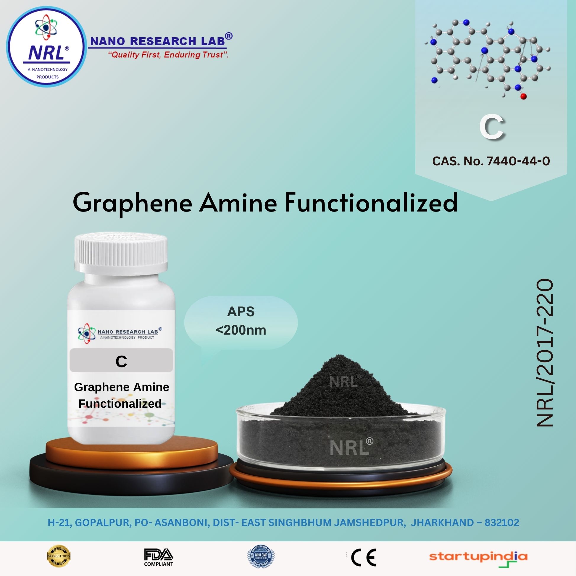 Graphene Amine Functionalized (C, <200 nm, >95 wt%)