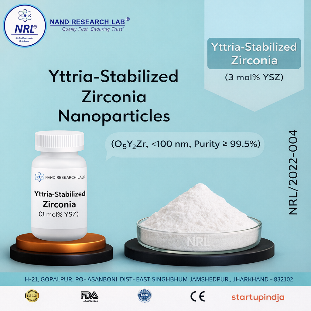 Yttria-Stabilized Zirconia Nanoparticles (3 mol% YSZ)  (O₅Y₂Zr, <100 nm, Purity ≥ 99.5%)