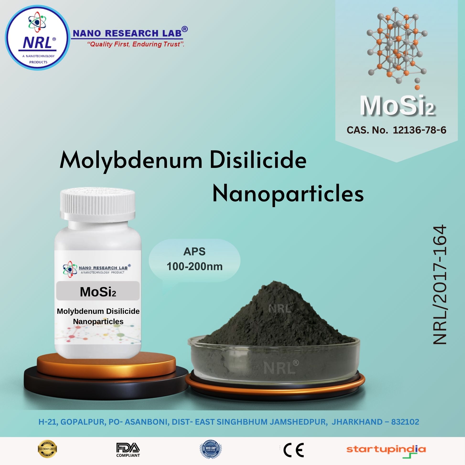 Molybdenum Disulfide Nanoparticles /Nanopowder (MoS2, 80-100nm, 99.5%)					
