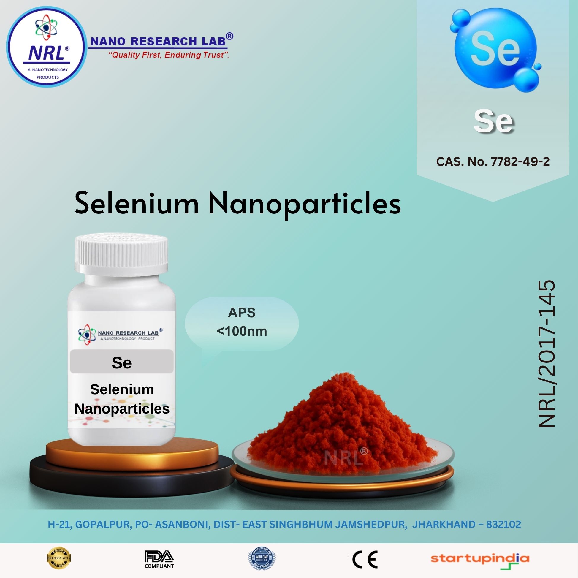 Selenium Nanoparticle (Se, Purity: 99.9%, APS: <100nm)