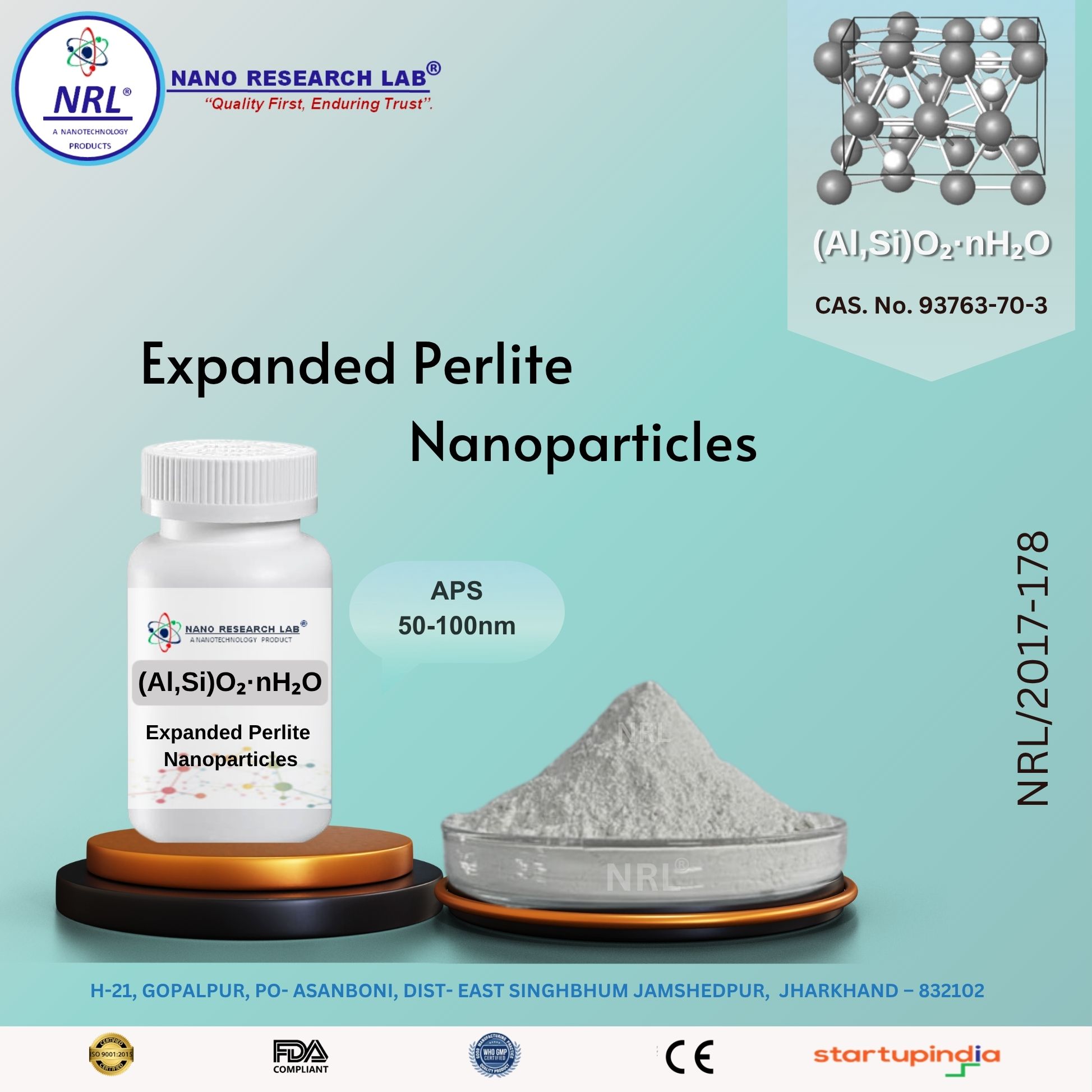 Expanded Perlite Powder / Nanopowder (Purity >99%, 50-100nm)