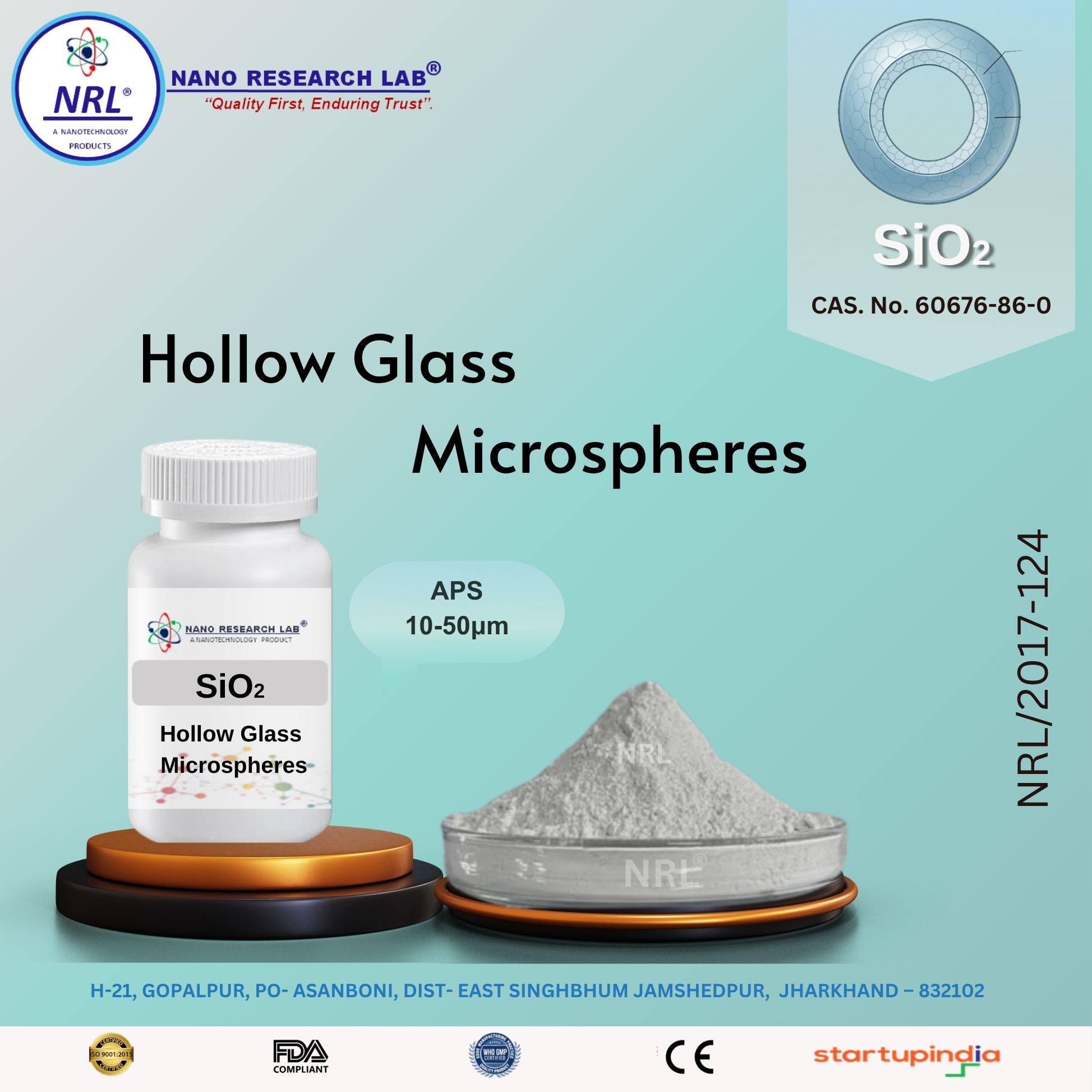 Hollow Glass Microspheres (O2Si, 10-50 Micron, 99%)