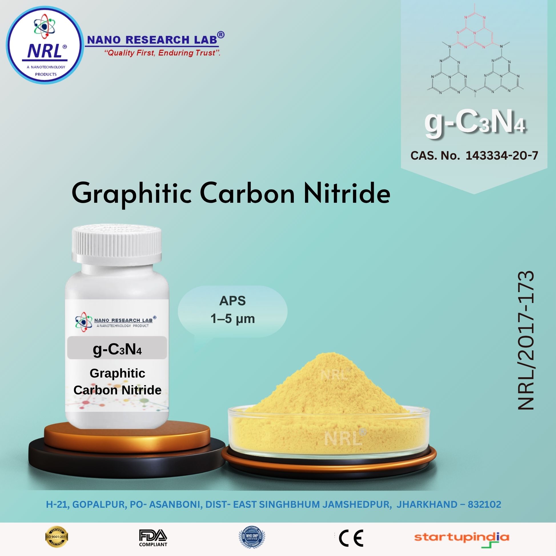 Graphitic carbon nitride (g-C3N4, 1-5um, Purity: >99%)