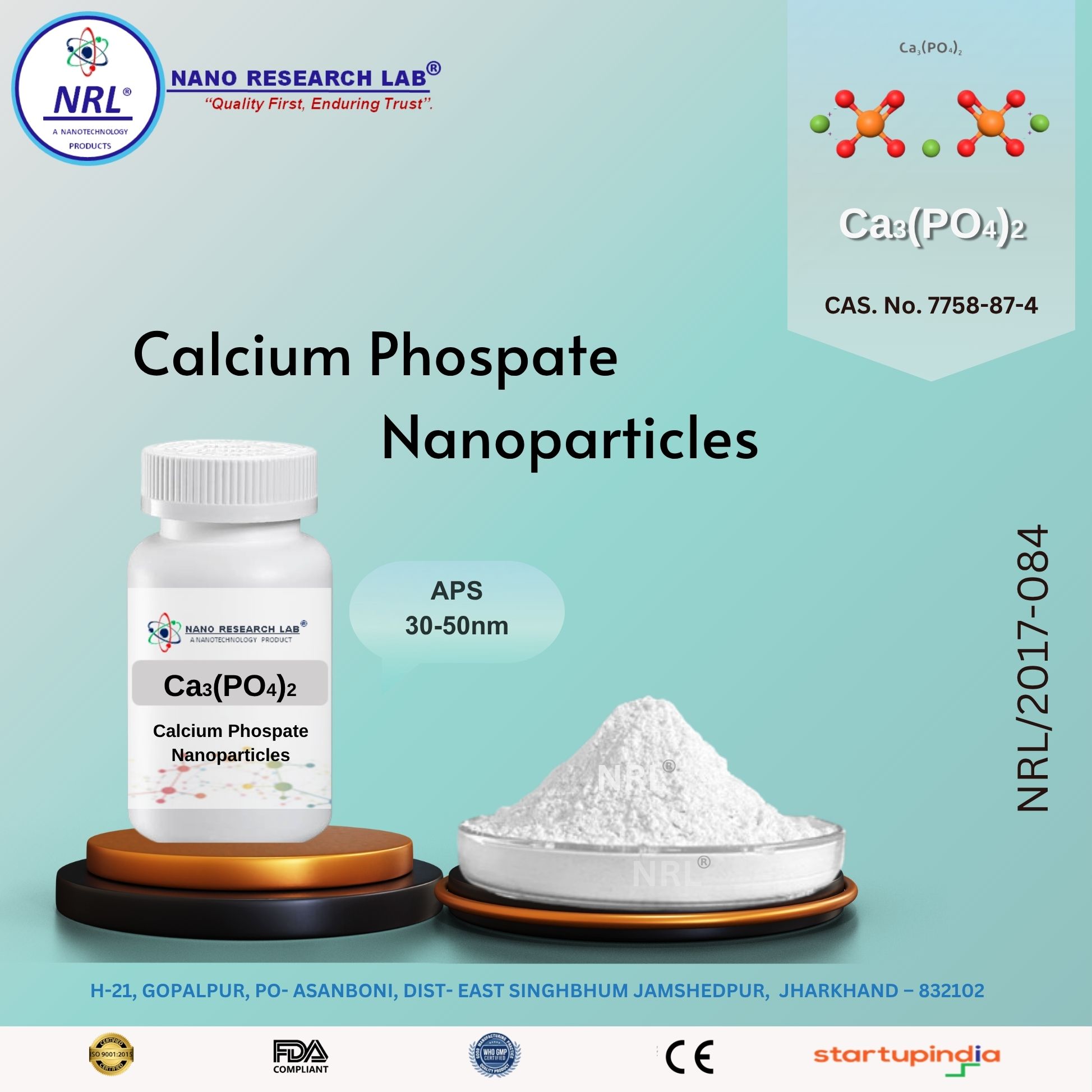 Calcium Phospate Nanoparticles [Ca3(PO4)2, APS: 30-50nm, Purity: 99.5%]