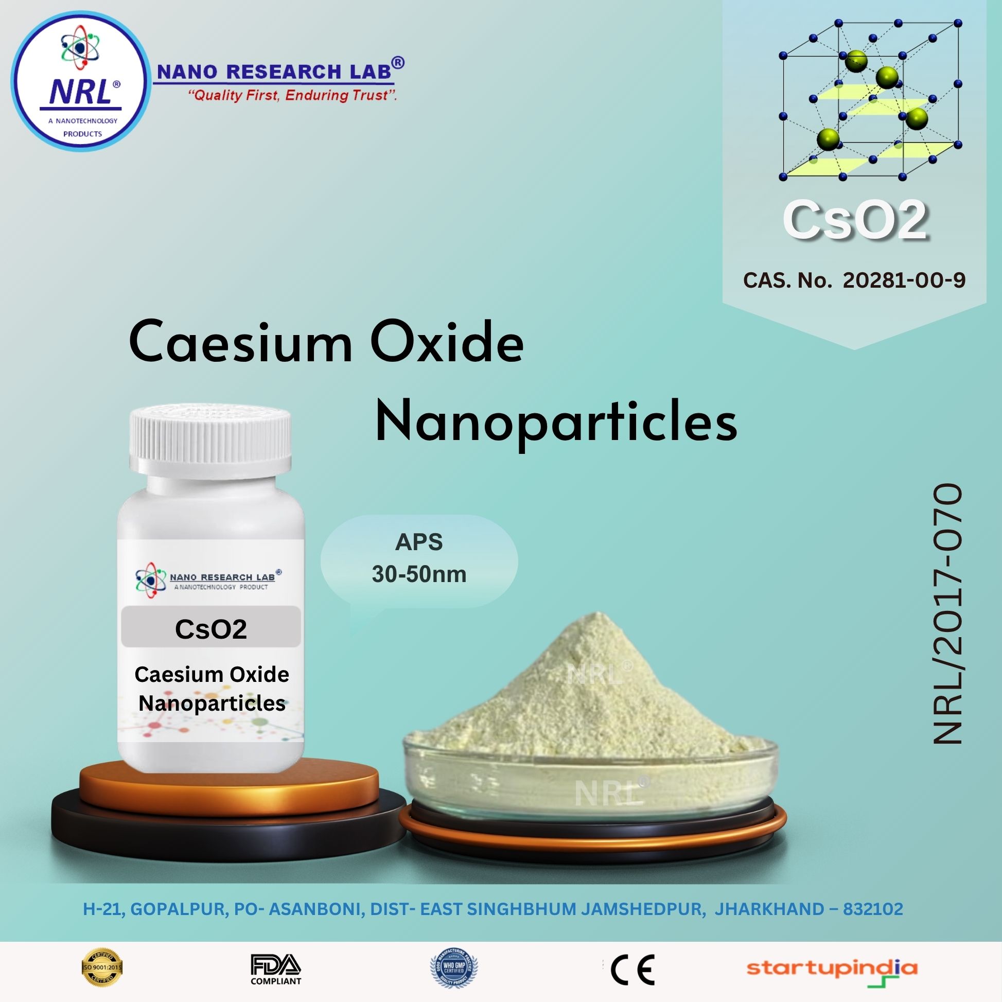 Caesium Oxide Nanopowder/Nanopowder (CsO2, 30-50nm, purity 99.5%)