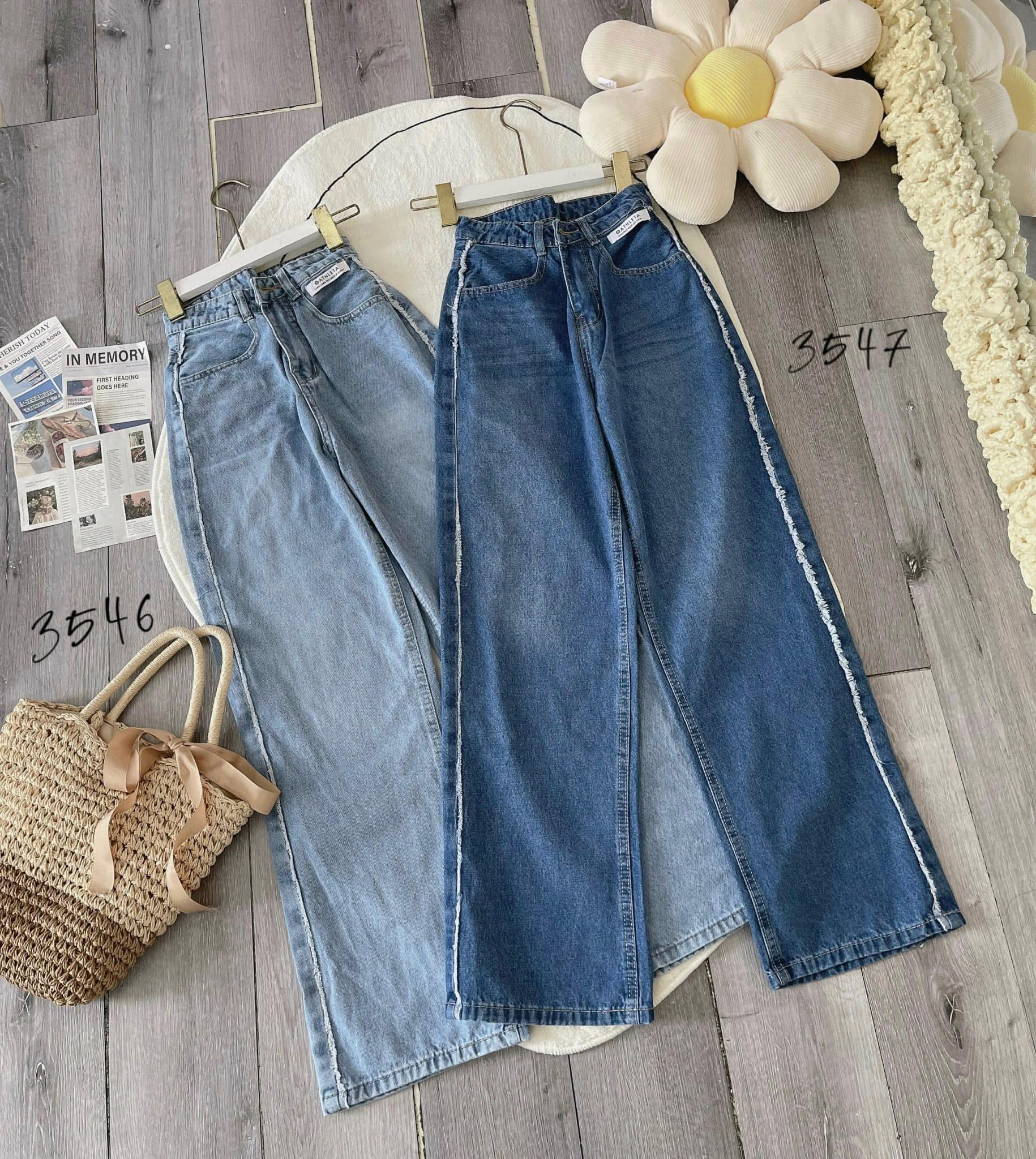 Quần jeans ống đứng cạp cao
