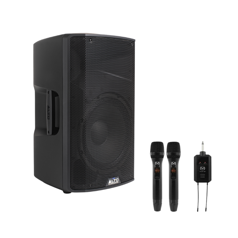 Enceinte portable avec micros sans fil
