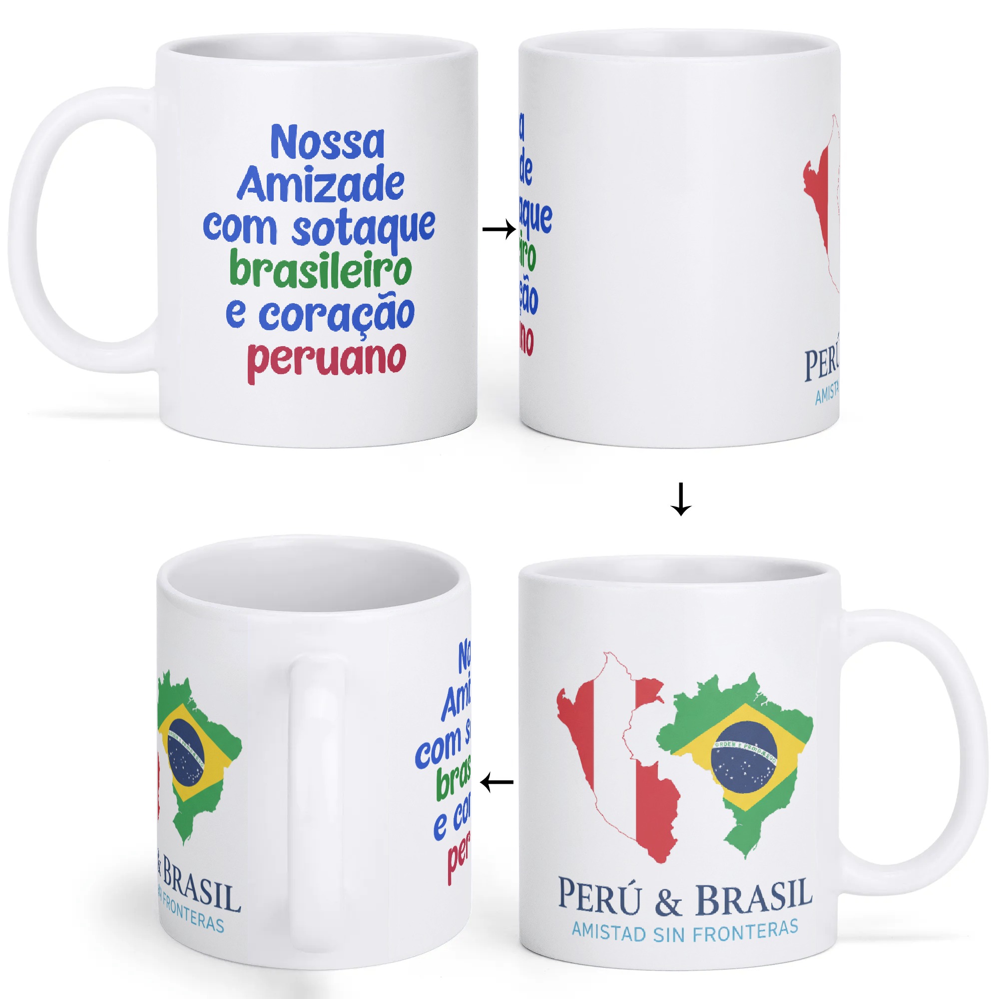 Caneca de Amizade Peru & Brasil